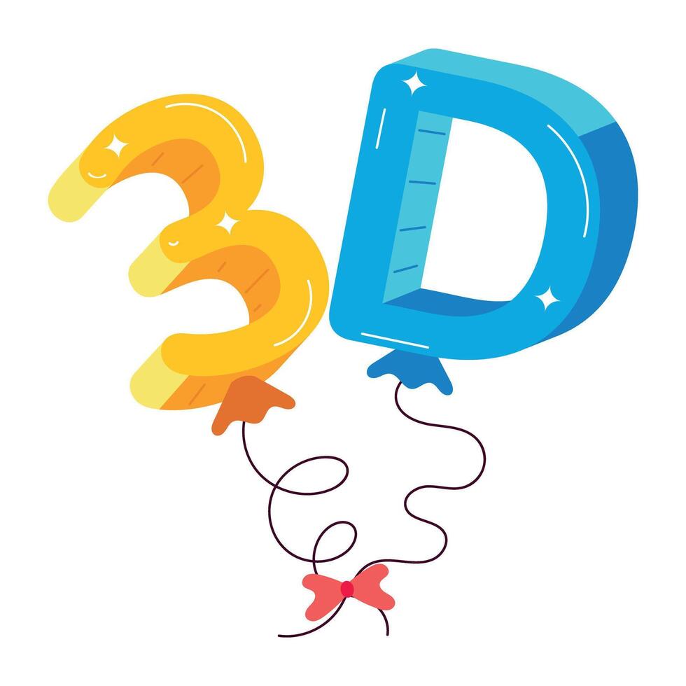 WebA flat style sticker of 3d movie vector