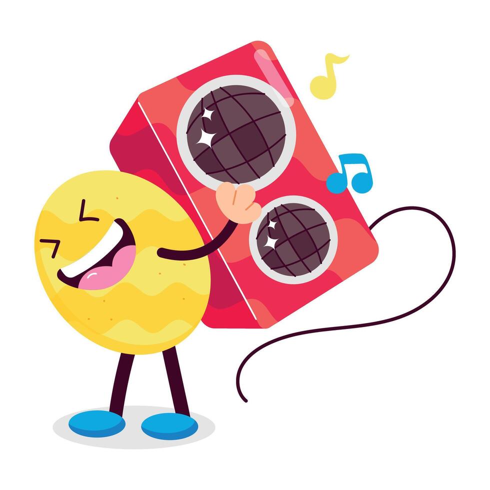 WebA comic style sticker of music speaker vector