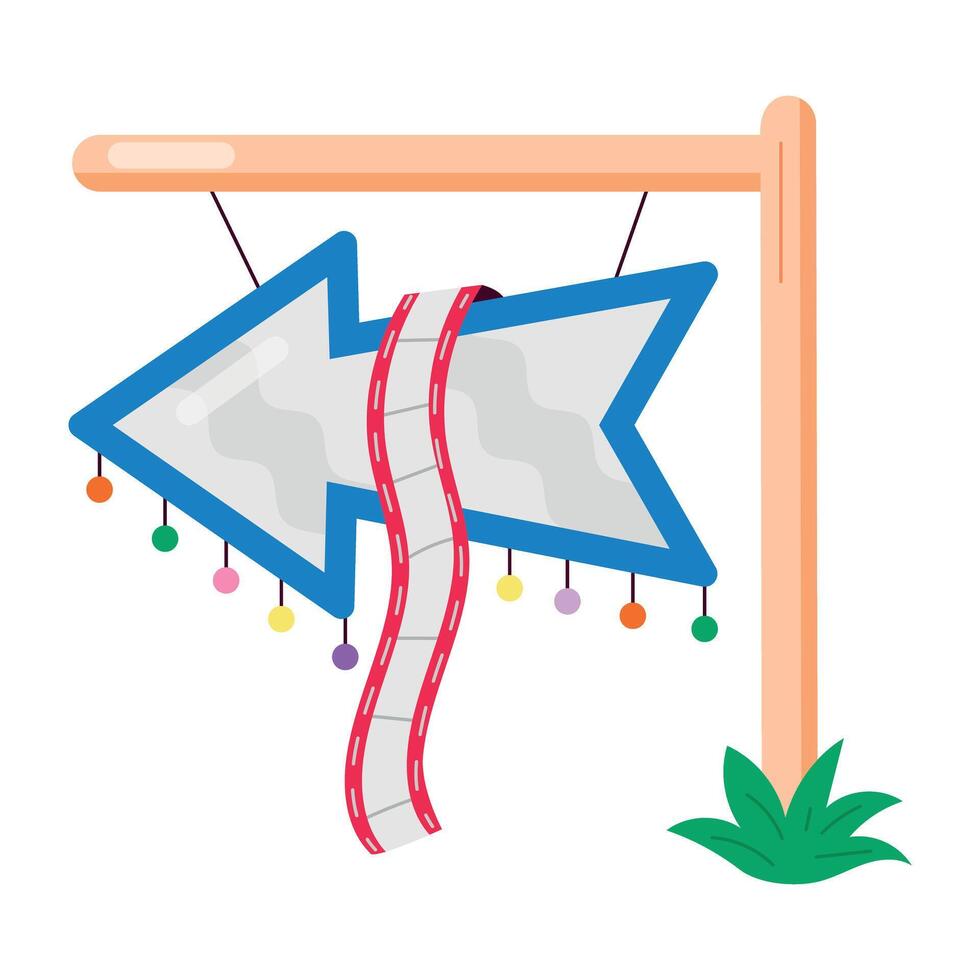 WebA flat style sticker of hanging cinema sign vector