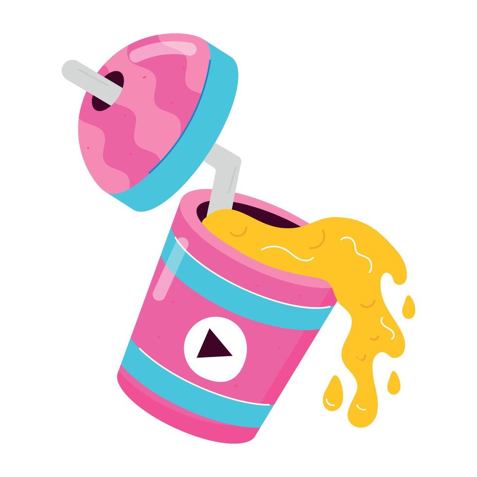 WebA comic style sticker of juice spill vector