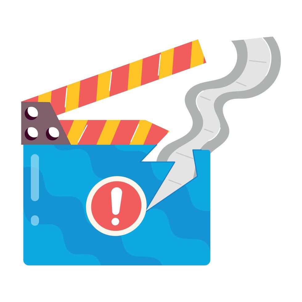 WebA flat style sticker of film error vector