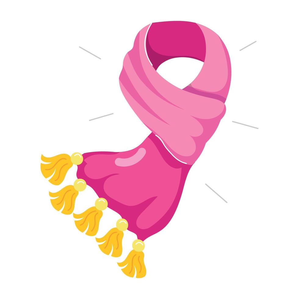 A flat style sticker of winter scarf vector