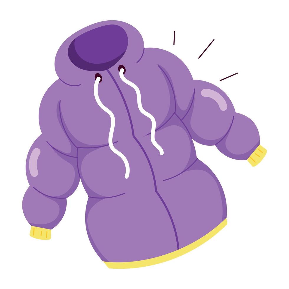 A flat style sticker of winter jacket vector