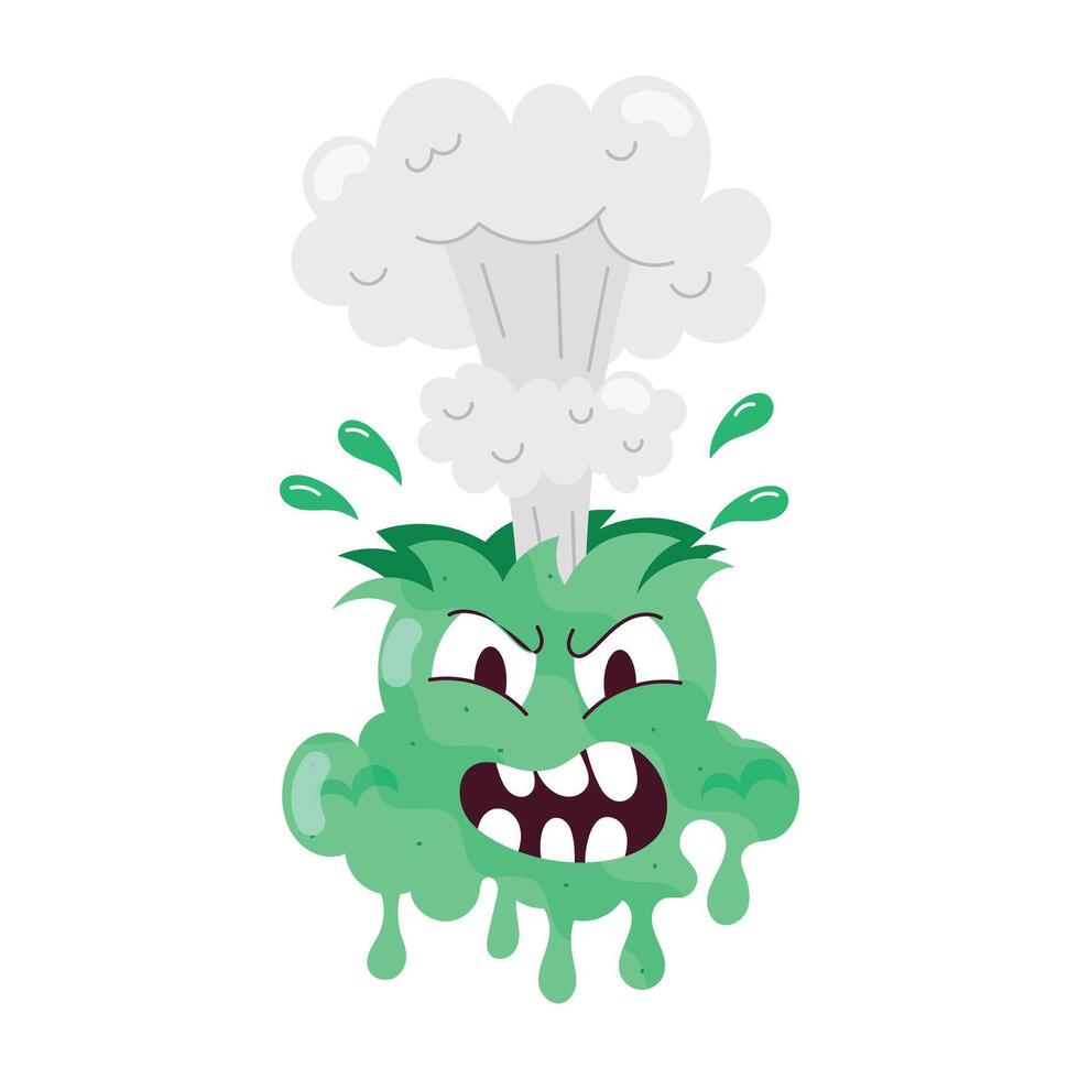 WebA graffiti street art of mind blown emoji with creepy expression vector