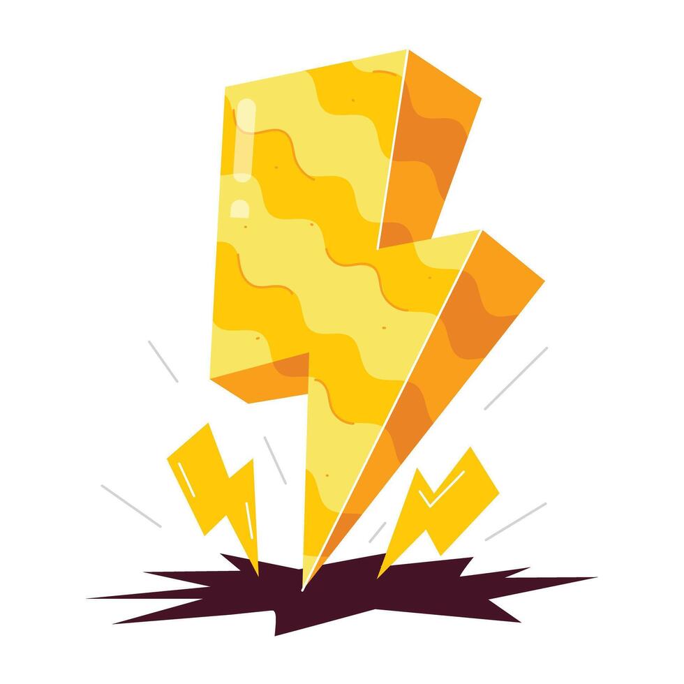 A comic style sticker of flash bolts strike vector