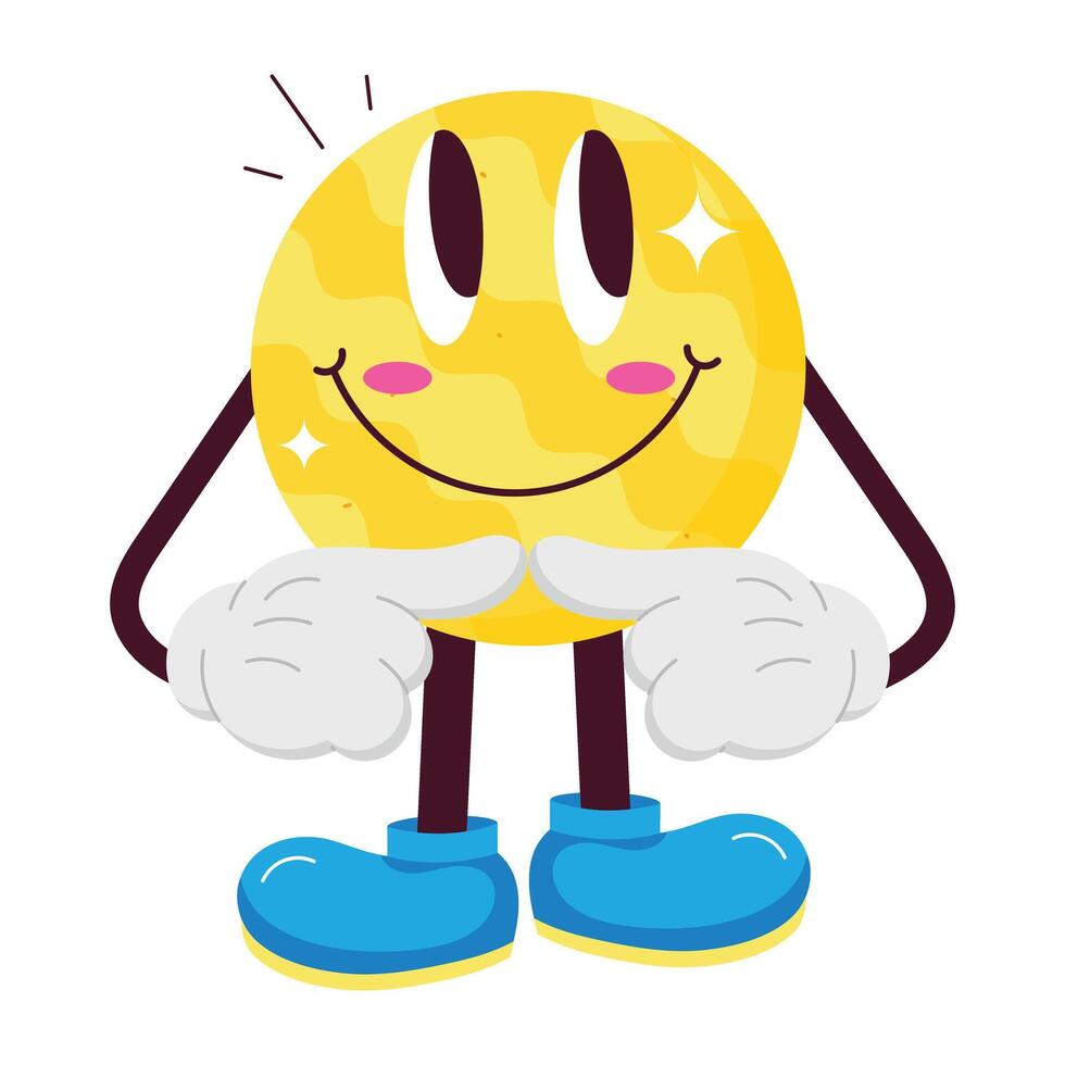 WebA comic style cartoon of cute smiley with happy expression vector