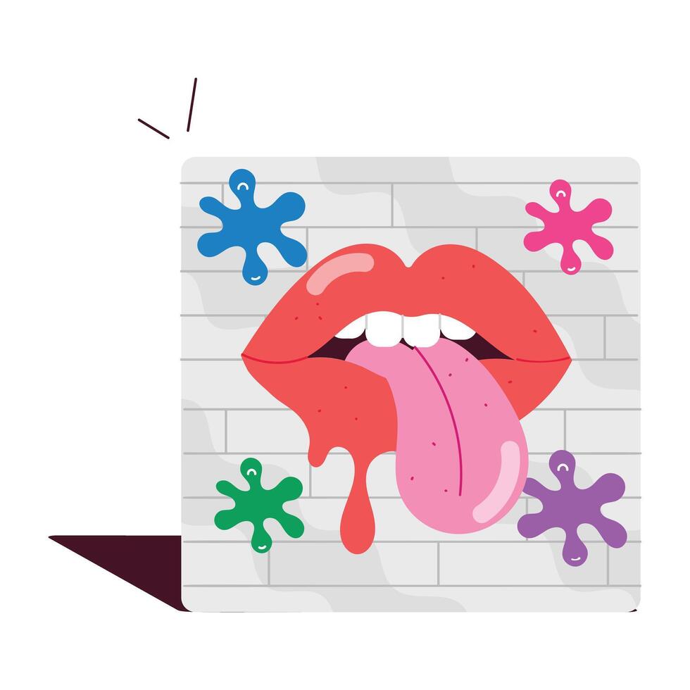 WebPop art sticker depicting wall artwork vector