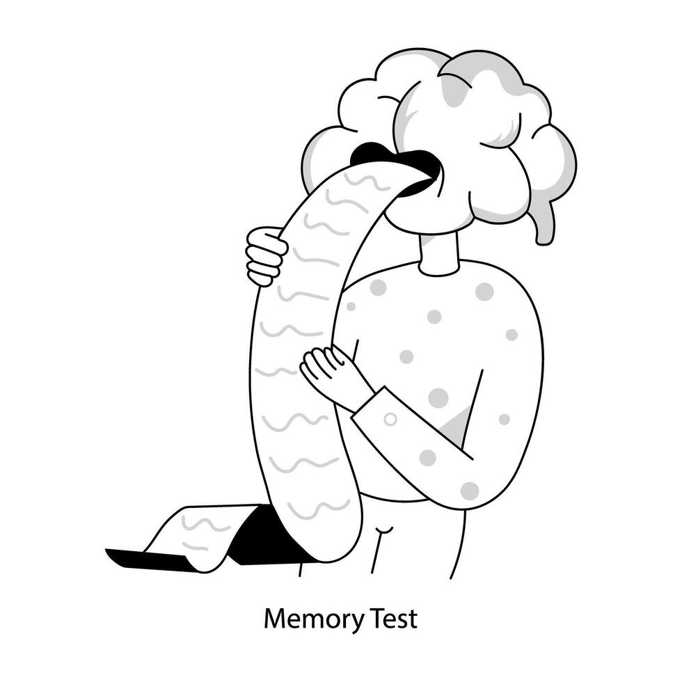 A hand drawn mini illustration of memory test vector