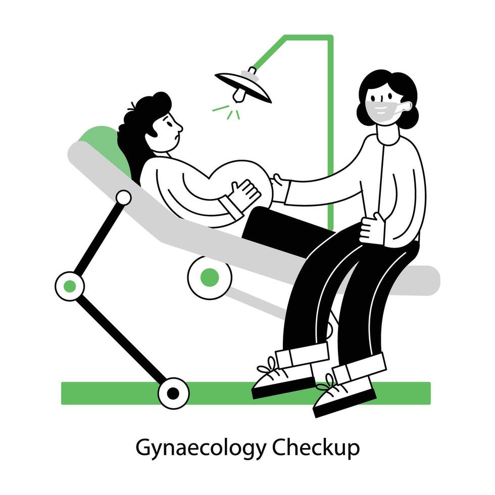 WebA linear mini illustration of gynaecology checkup vector