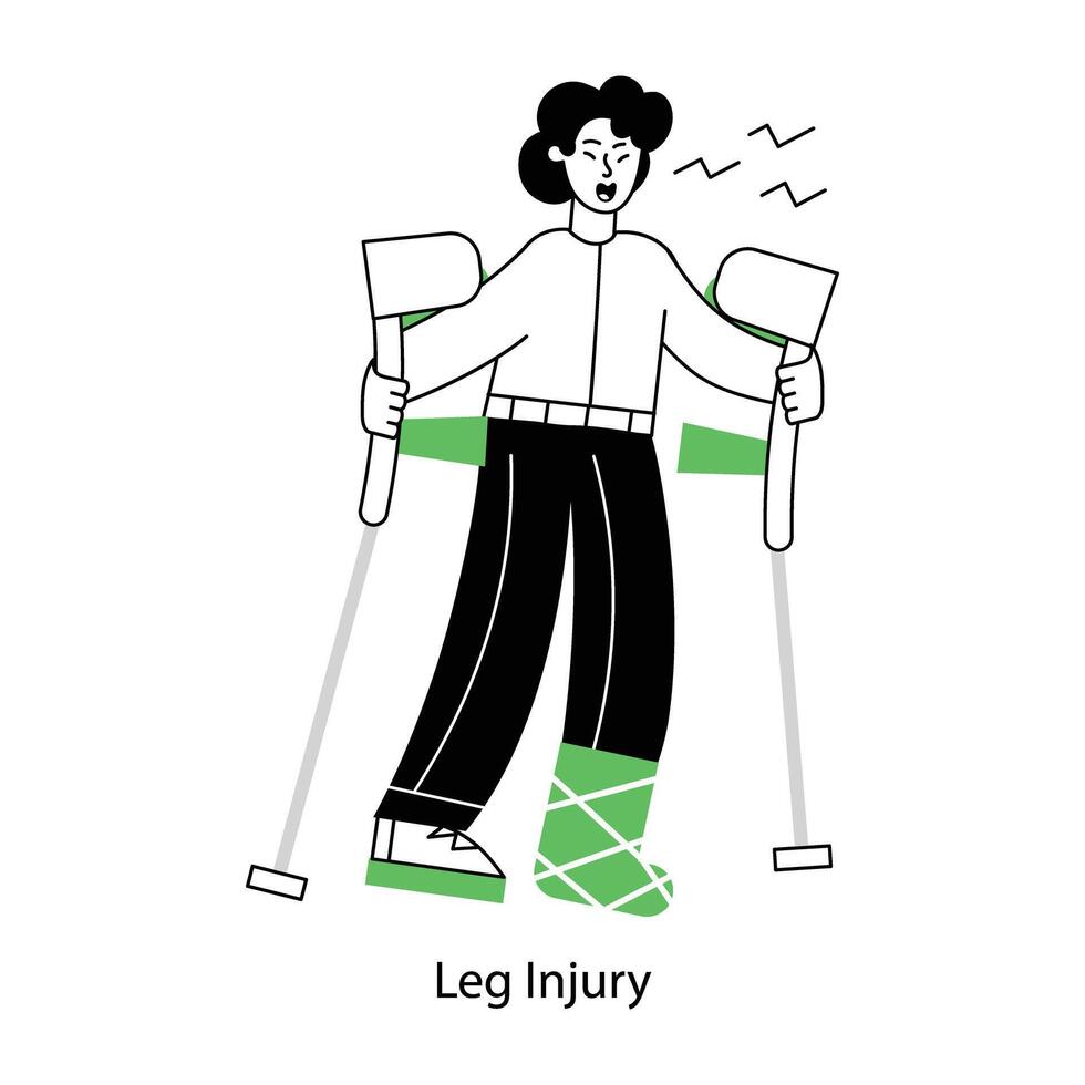 WebA linear mini illustration of leg injury vector