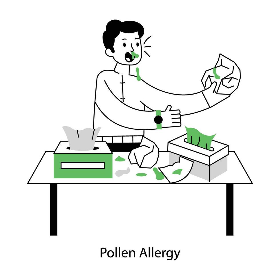 WebA line style mini illustration of pollen allergy vector