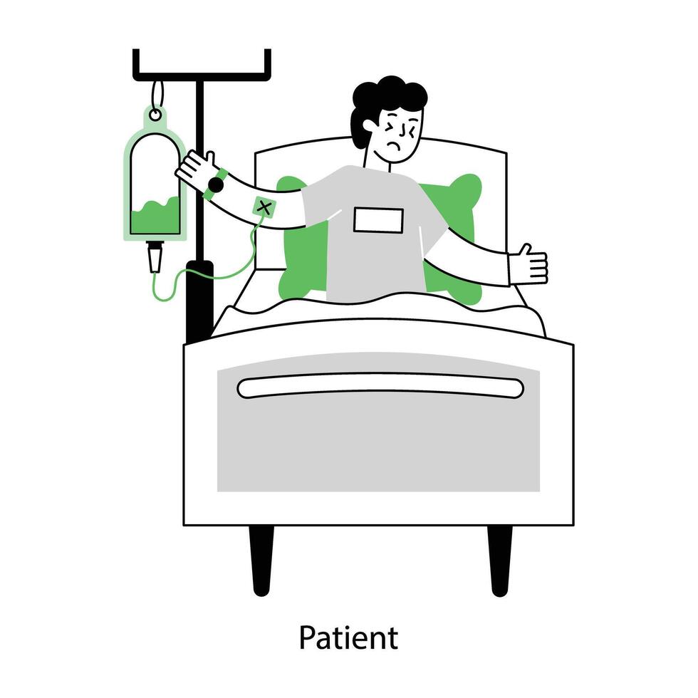 WebA line style mini illustration of patient vector