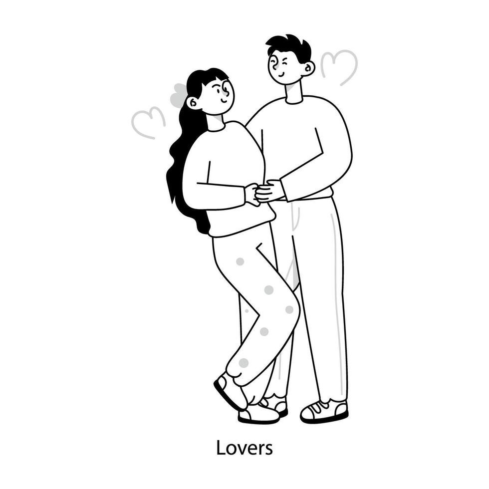 WebDoodle mini illustration of lovers romance vector