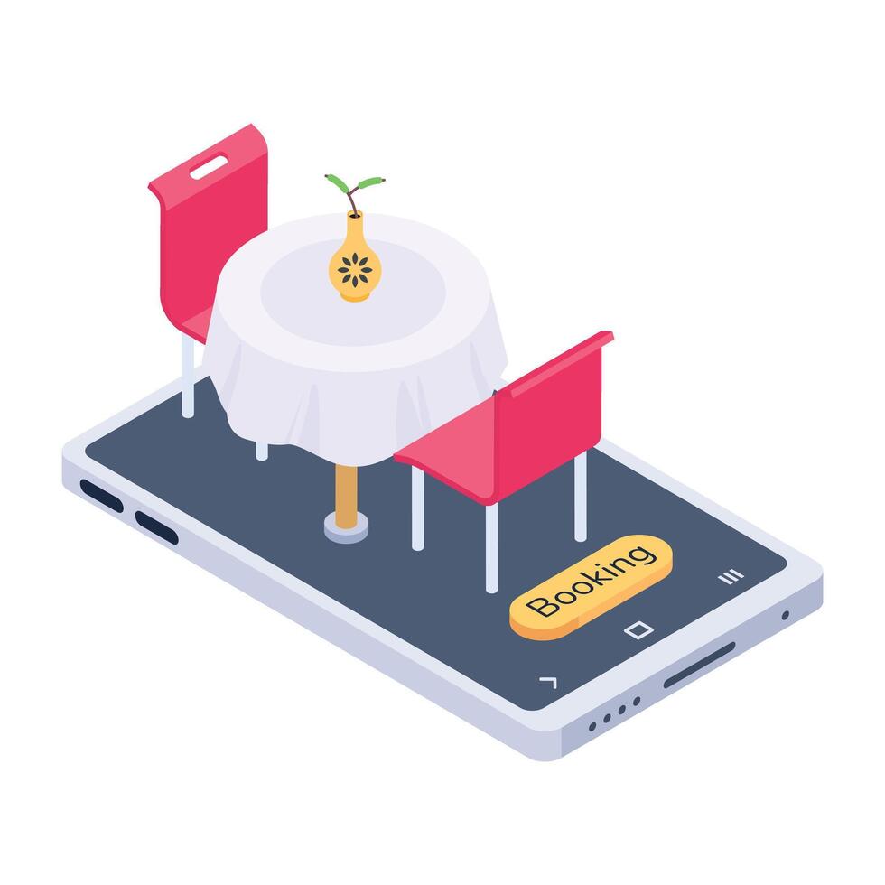Restaurant booking icon in isometric style vector