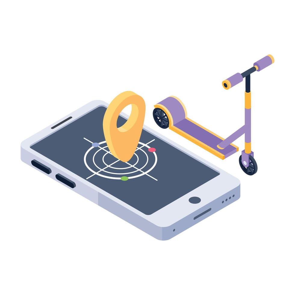 WebReady to use isometric icon of ride tracking vector