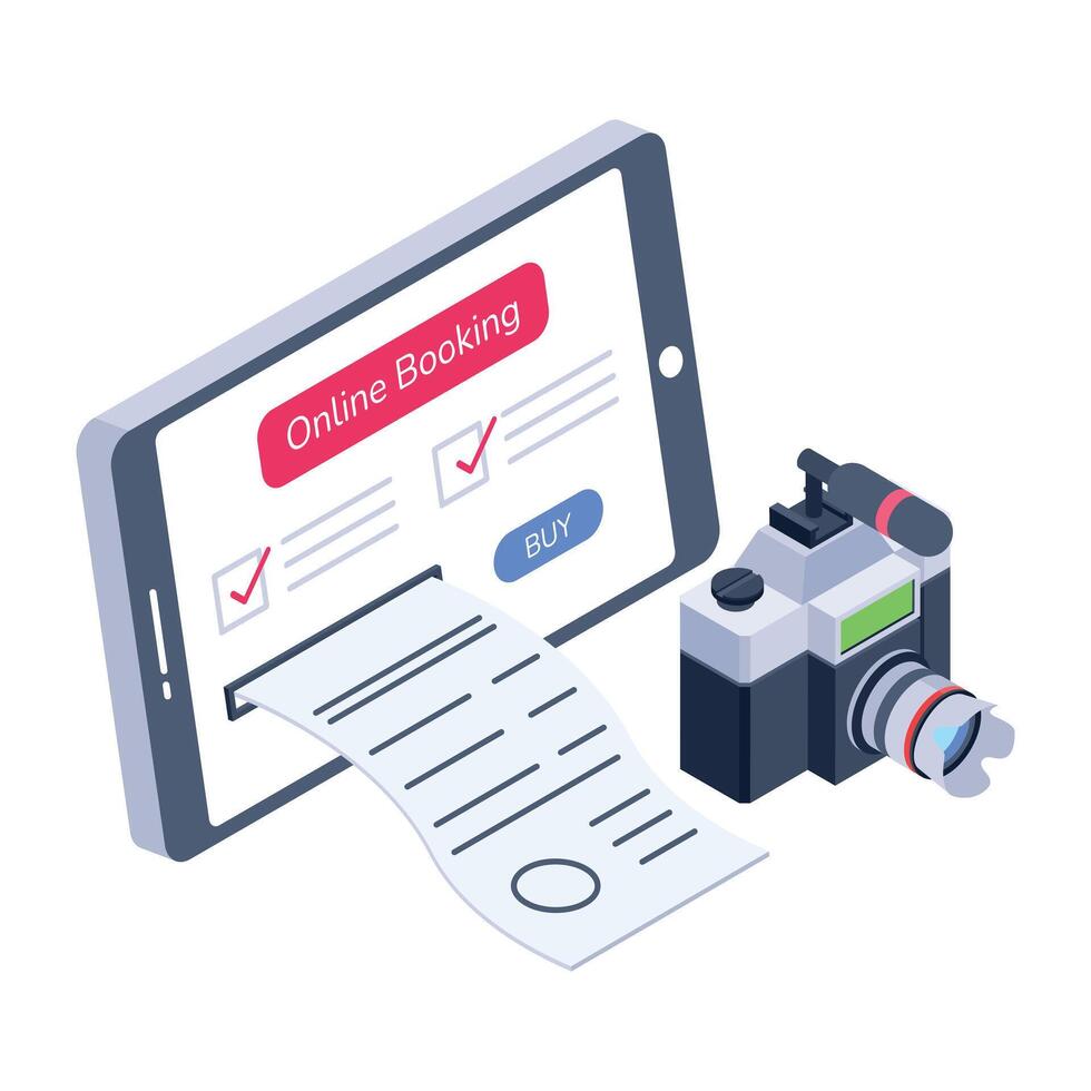 WebReady to use isometric icon of booking receipt vector