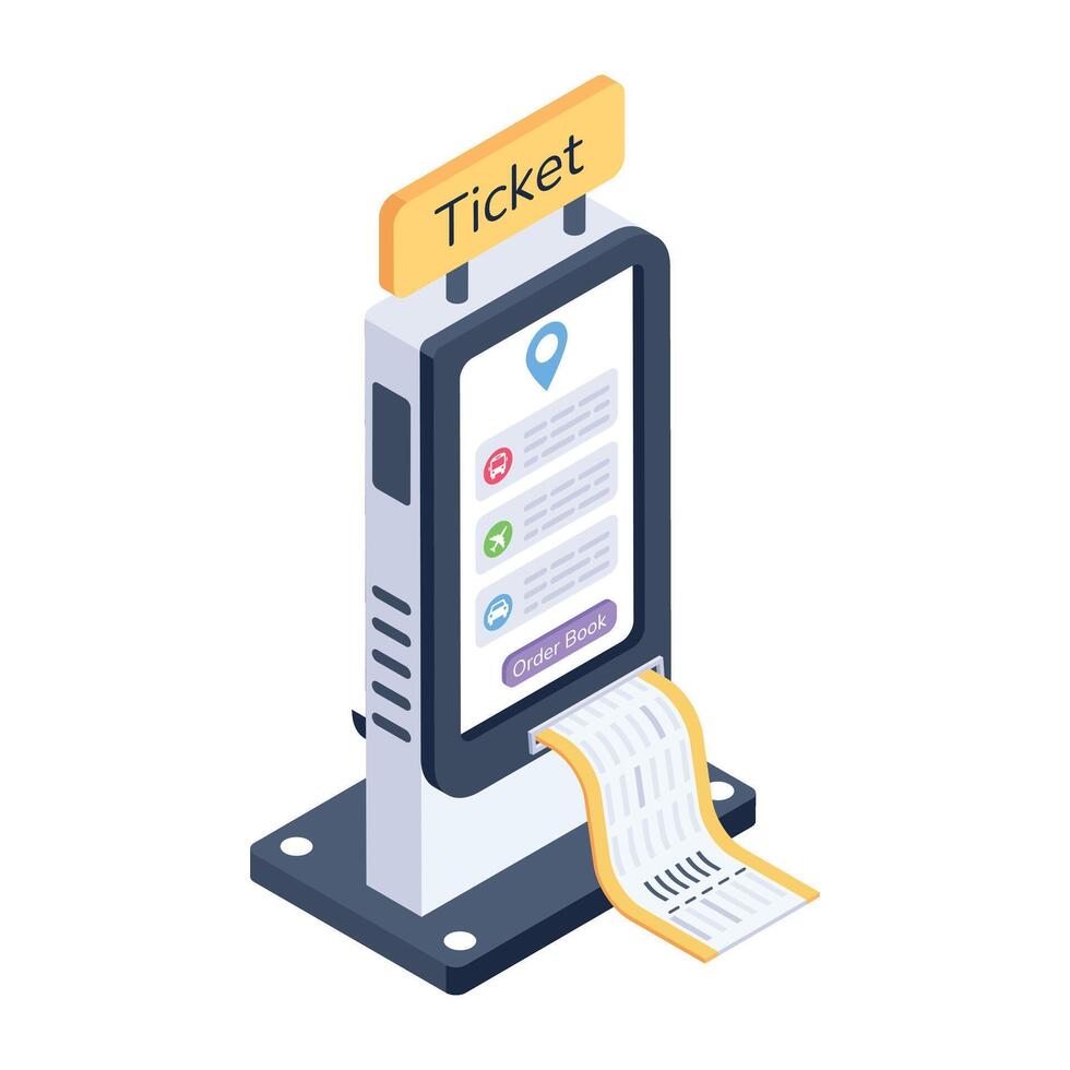 WebA handy isometric icon of ticket terminal vector