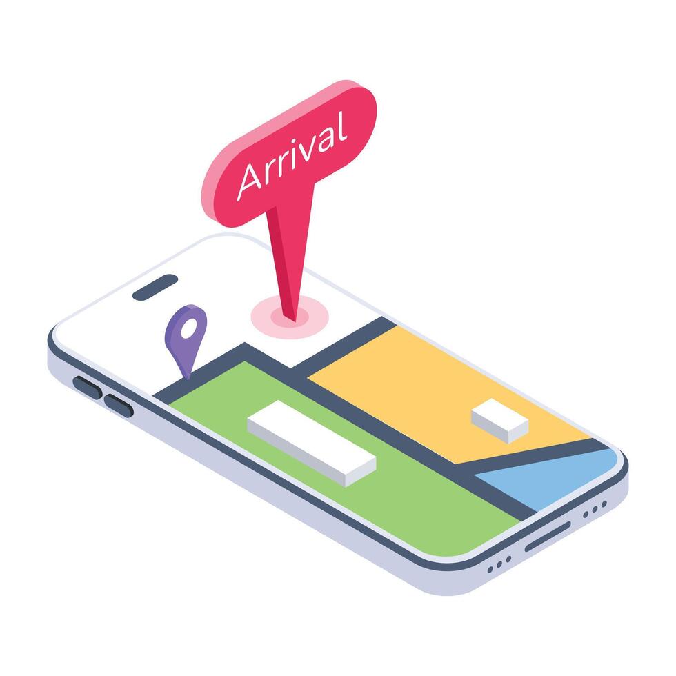 WebMobile tracking isometric icon is up for premium use vector