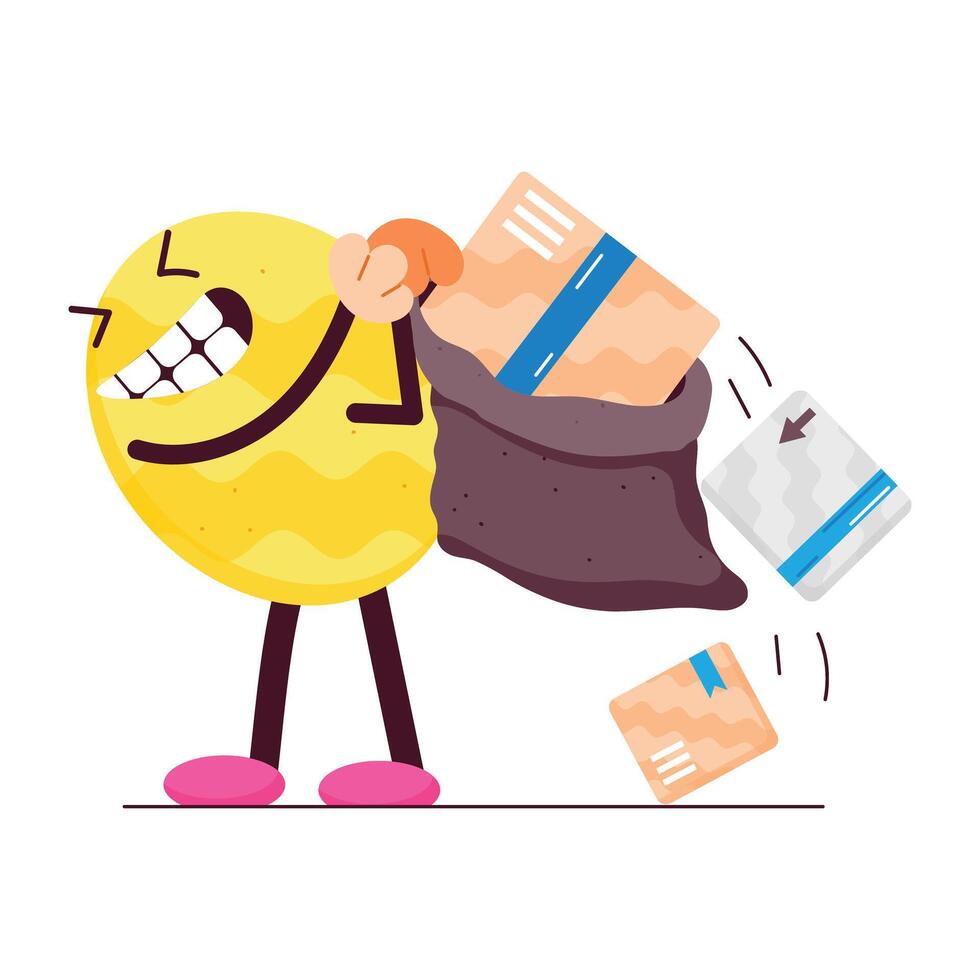 WebA parcel delivery cartoon style sticker vector