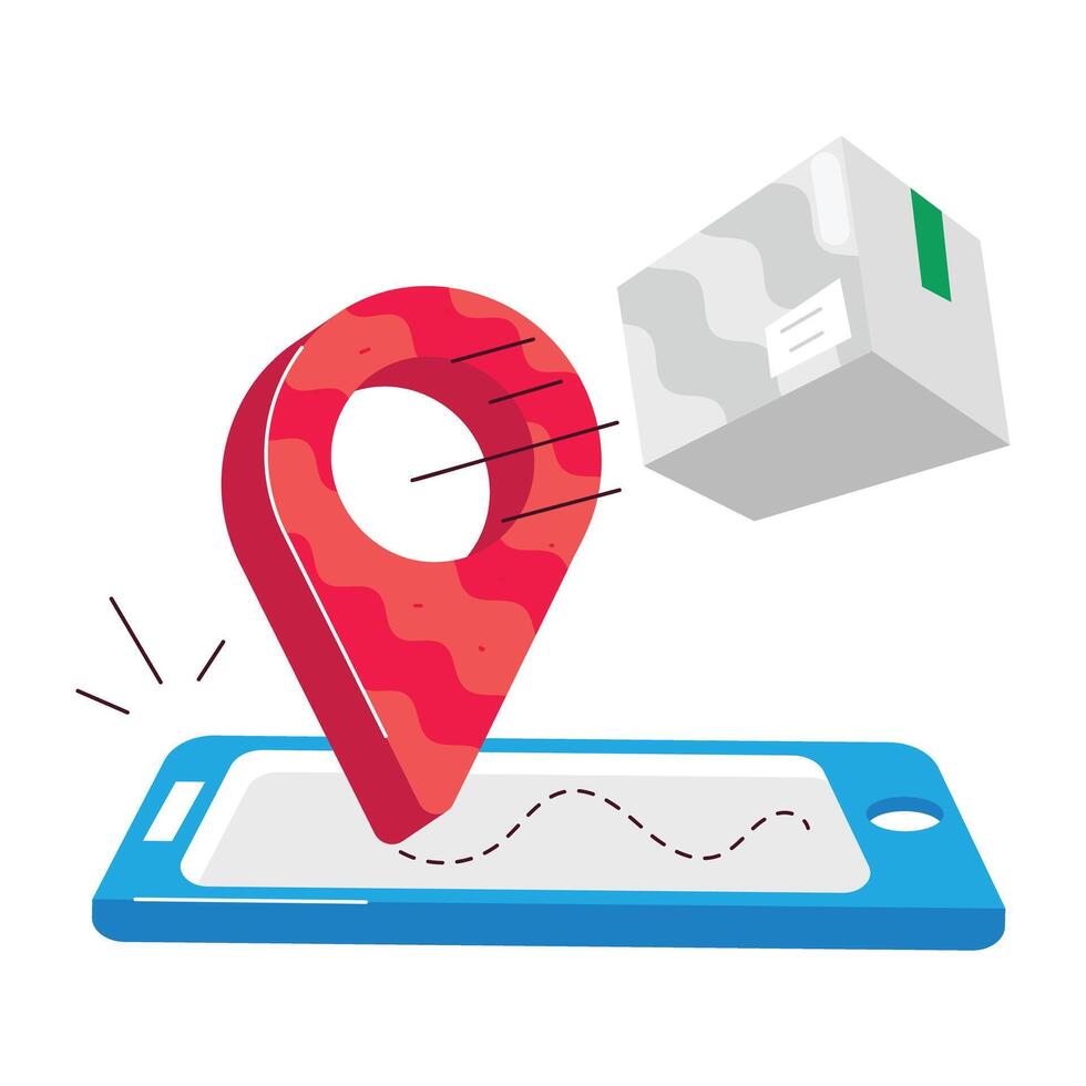 WebA comic style sticker of delivery location vector