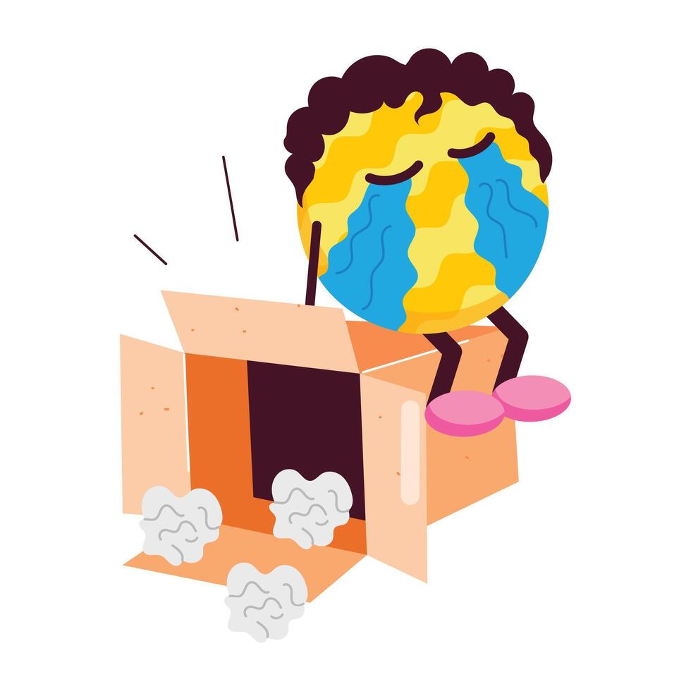 A flat style sticker of empty box vector