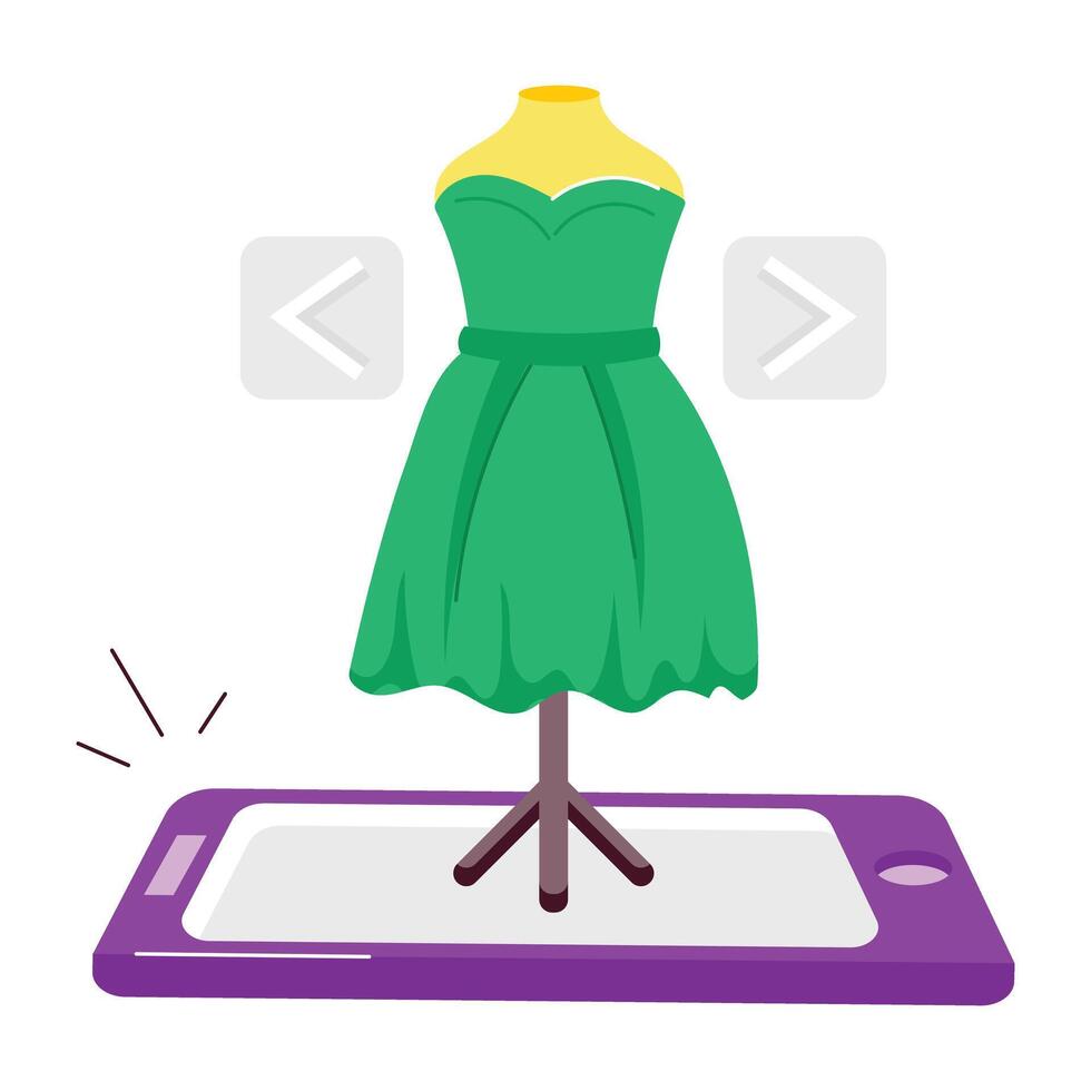 WebA sticker of select dress online in flat style vector
