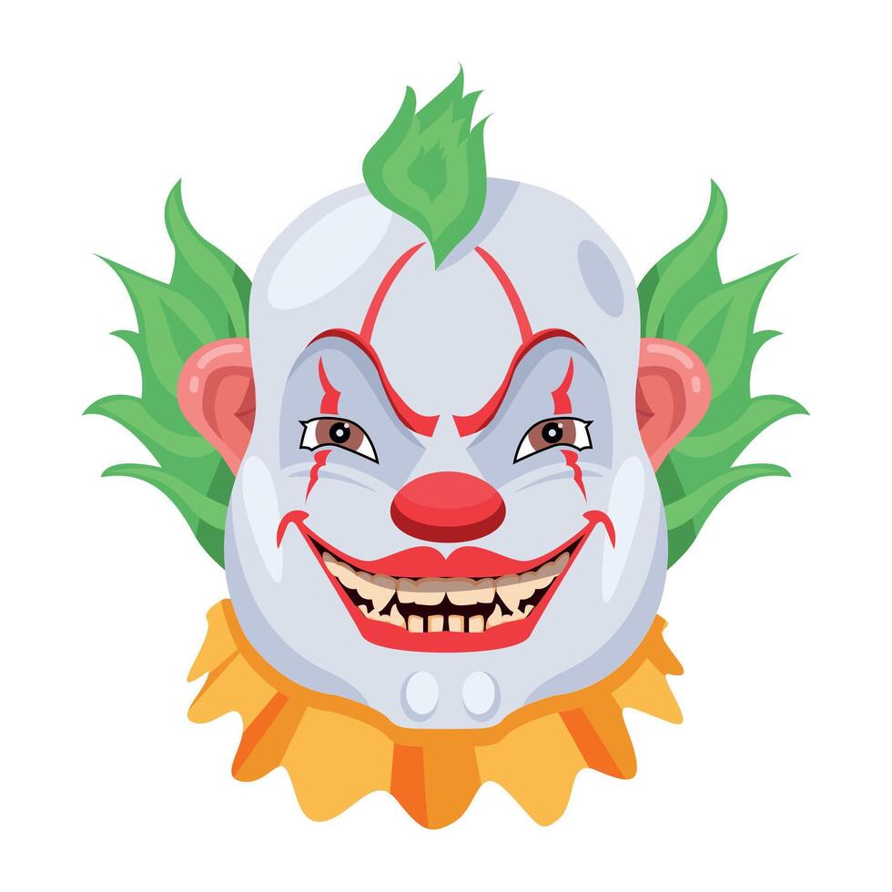 Basic RGBA flat of spooky clown smile vector