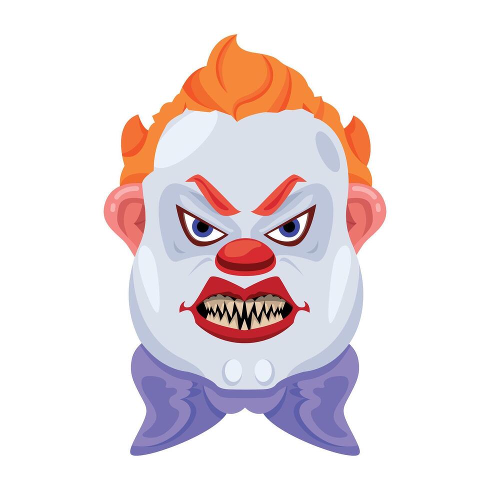 Basic RGBFlat style mascot of clown character vector