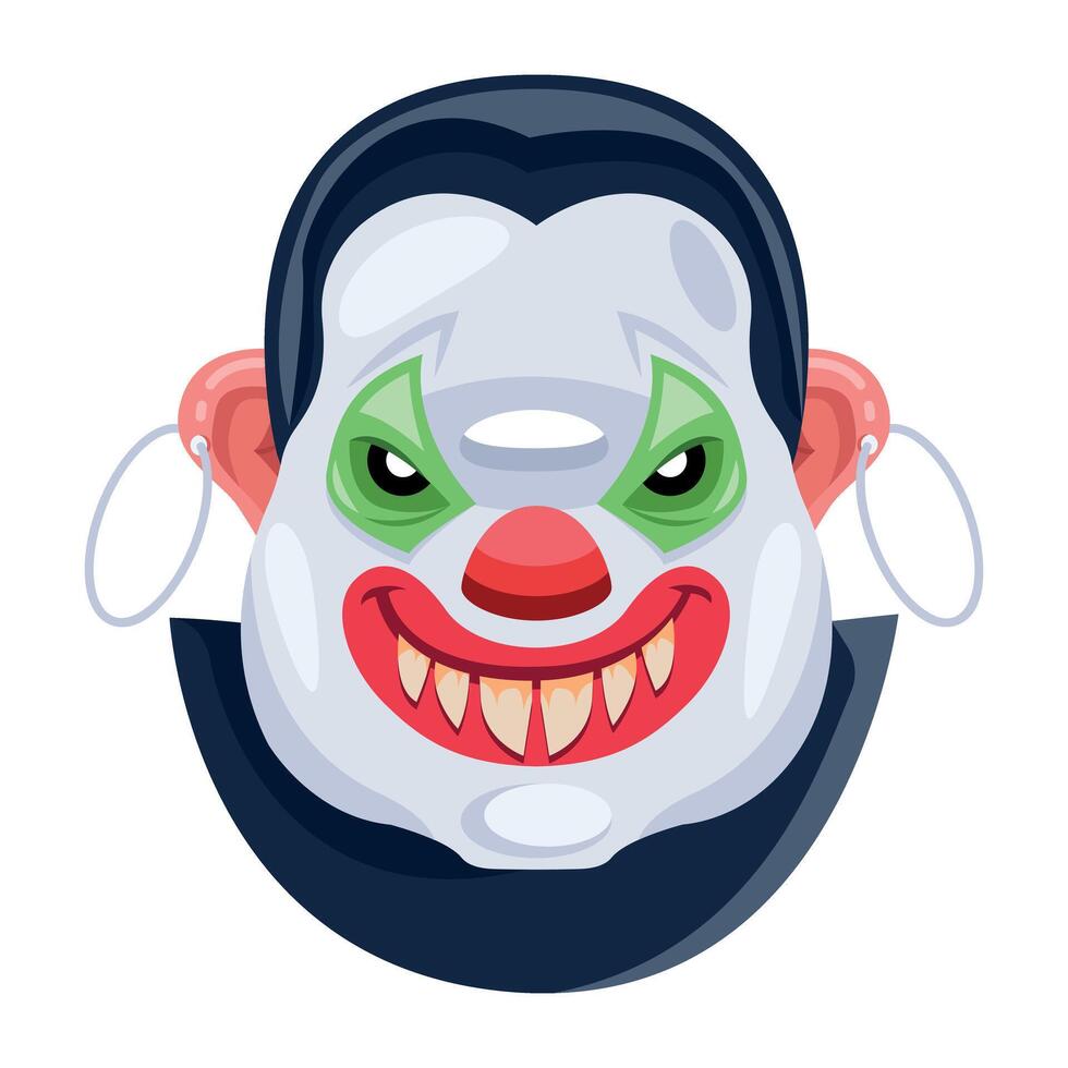 Basic RGBEvil character with creepy expressions wearing hoop earrings, flat icon vector