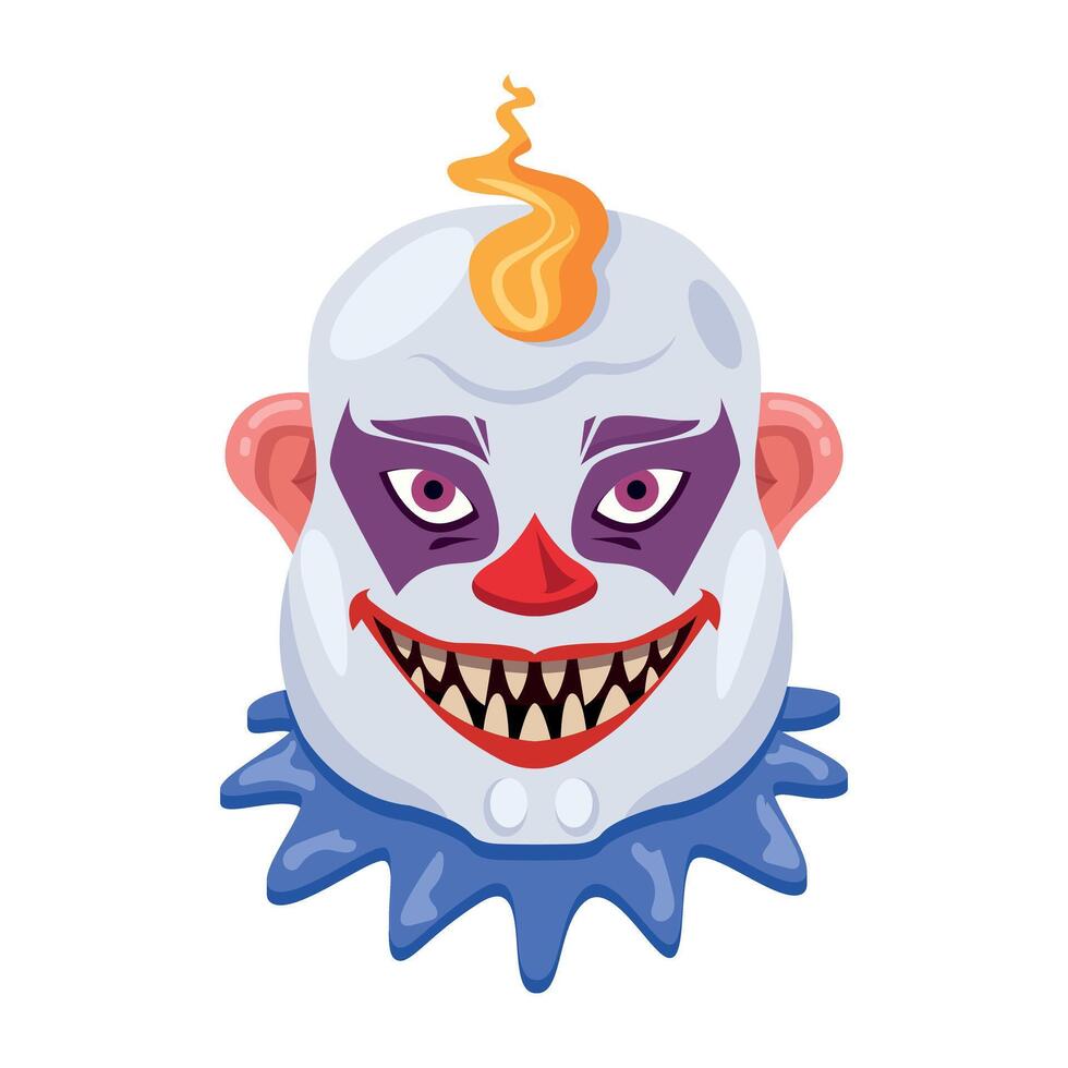 Basic RSmiling clown mask icon in flat style GB vector