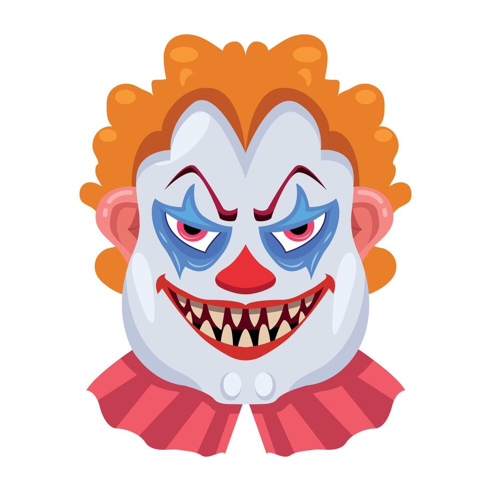 Basic RGBA flat icon of crazy buffoon vector