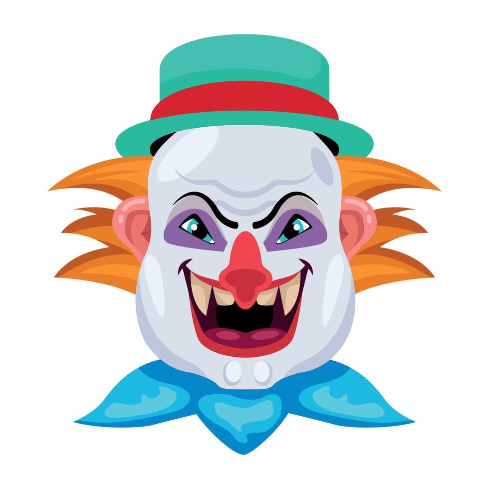 Basic RGBA flat icon of circus monster laughing vector