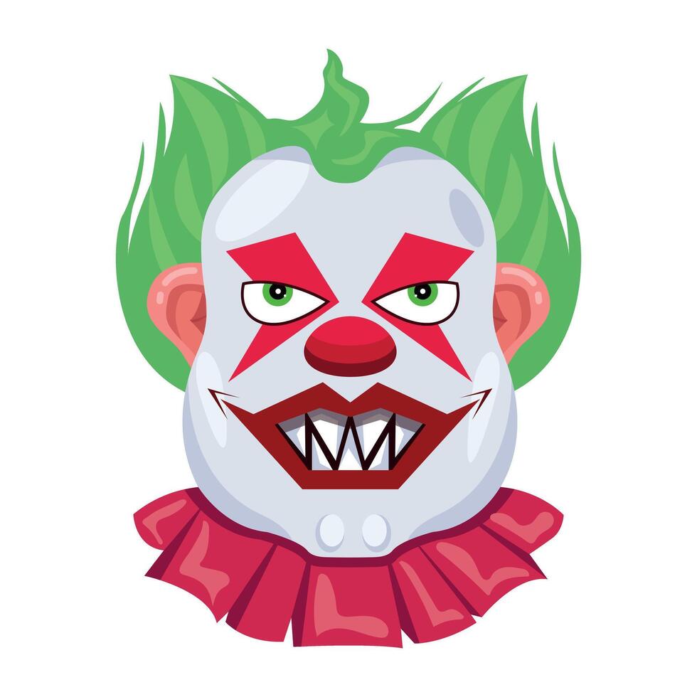 Basic RGBA flat style icon of clown face vector