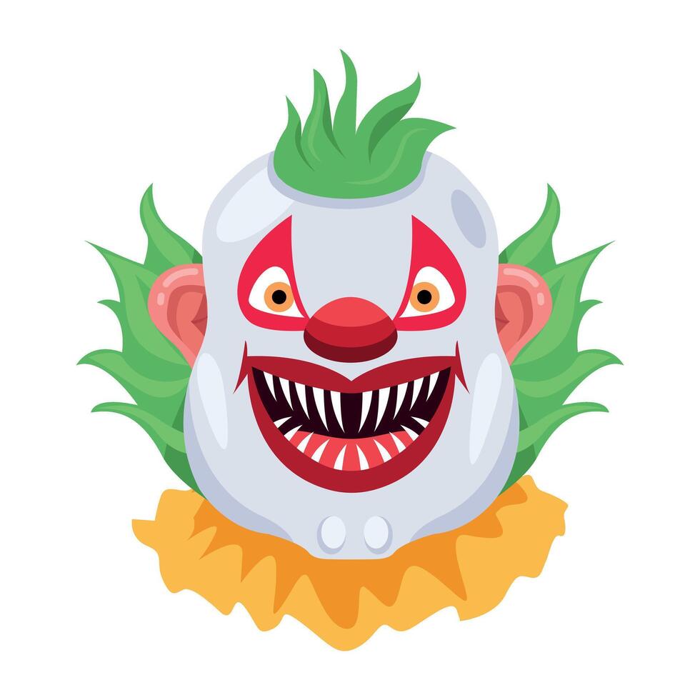 Basic RGBA flat icon of buffoon smile vector