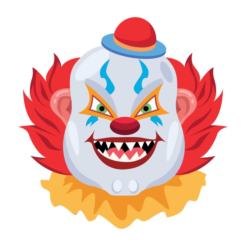 Basic RGBClown evil character icon in flat style vector