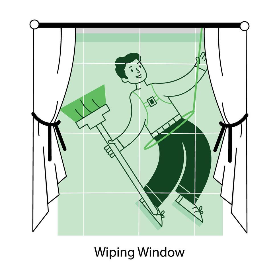 WebWiping window outline mini illustration is up for premium download vector