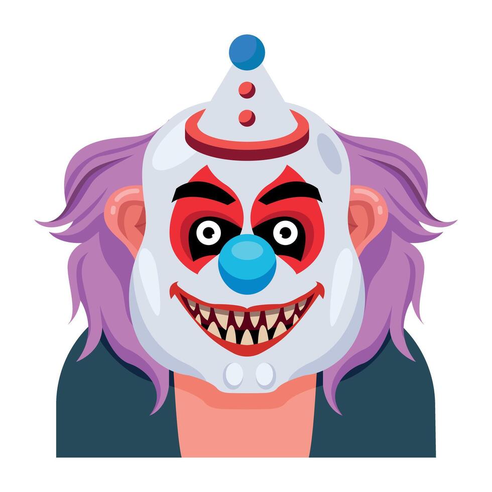 Basic A flat style mascot of clown smile RGB vector