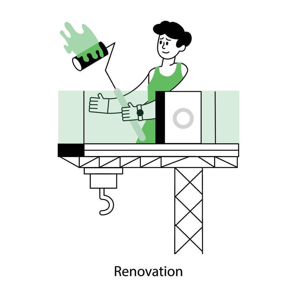 WebAn outline mini illustration of renovation vector