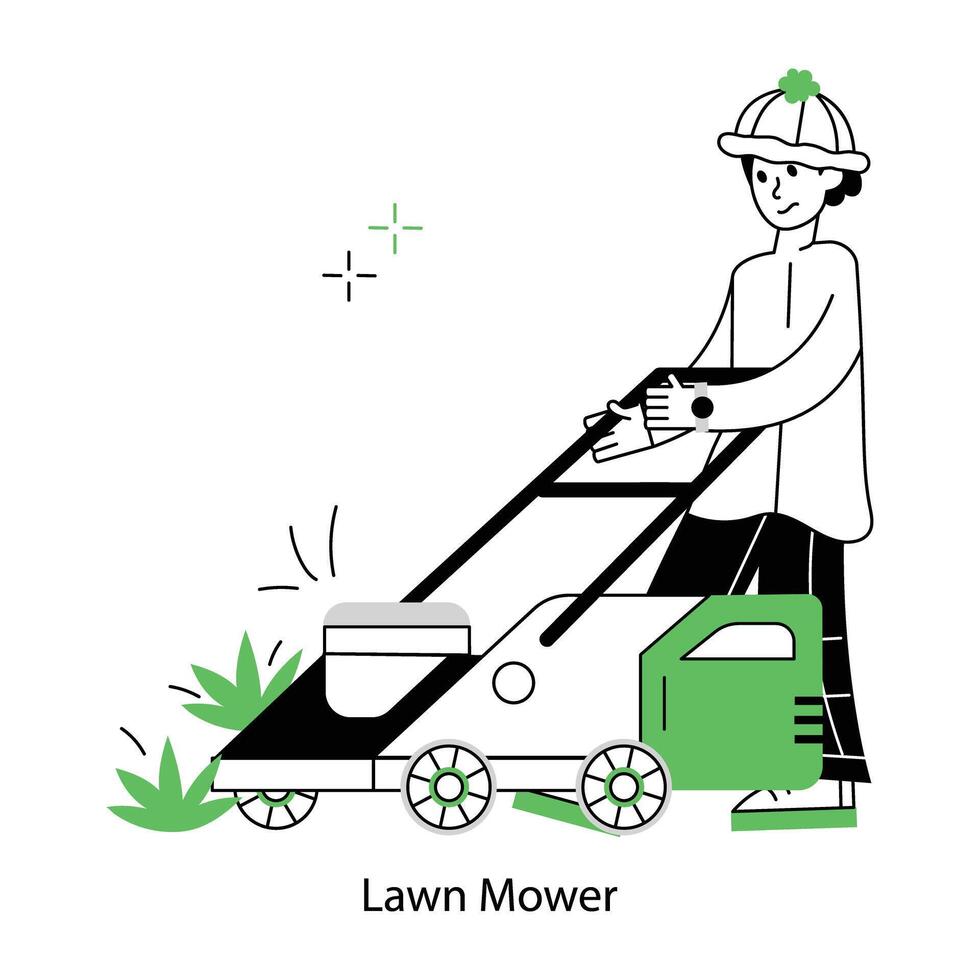 WebGet this outline mini illustration of lawn mower vector