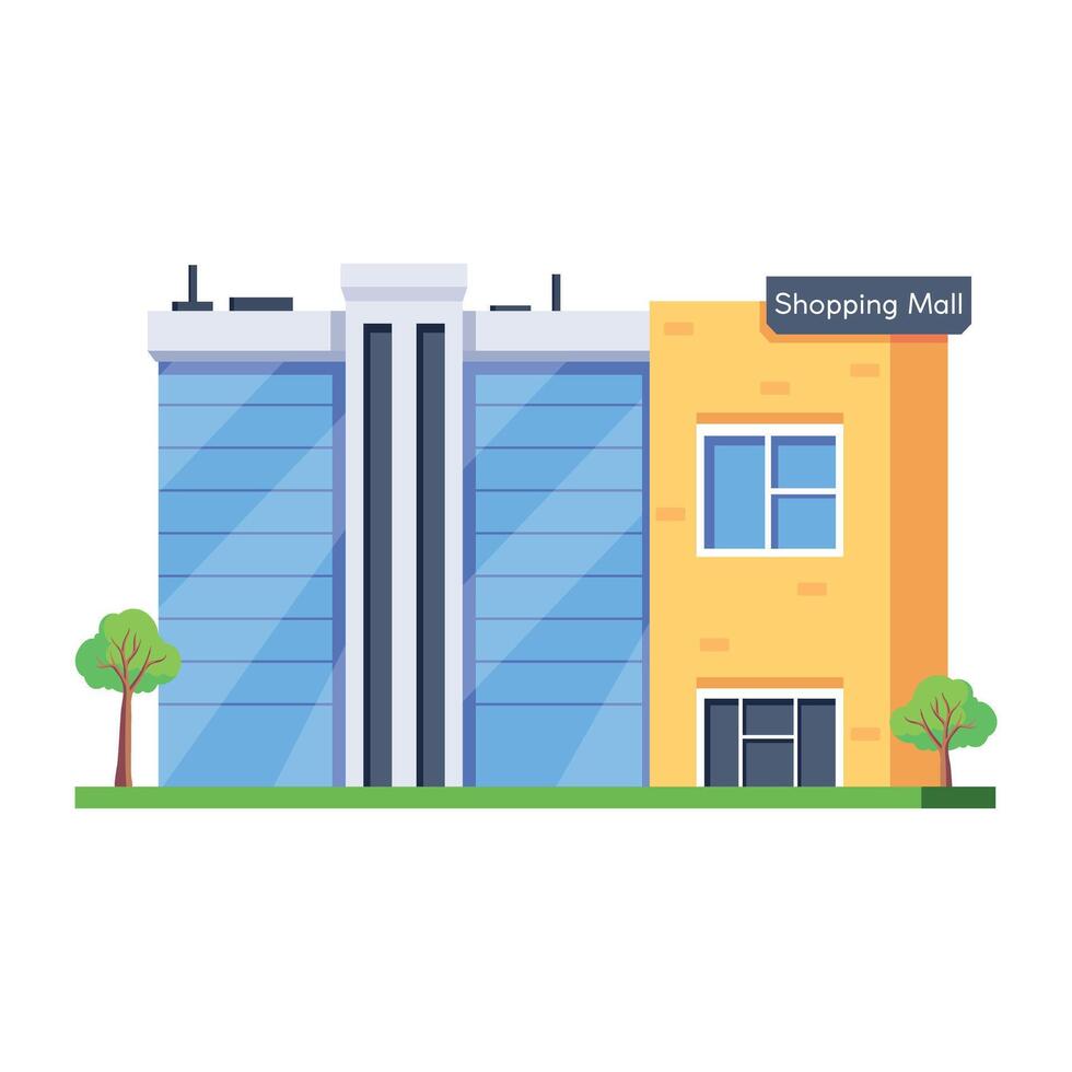 WebEditable isometric icon of a shopping mall vector