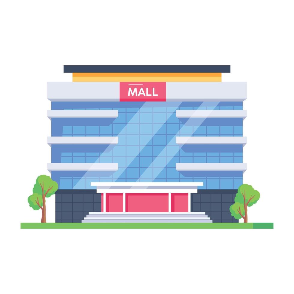 WeEditable isometric icon of a shopping mall vector