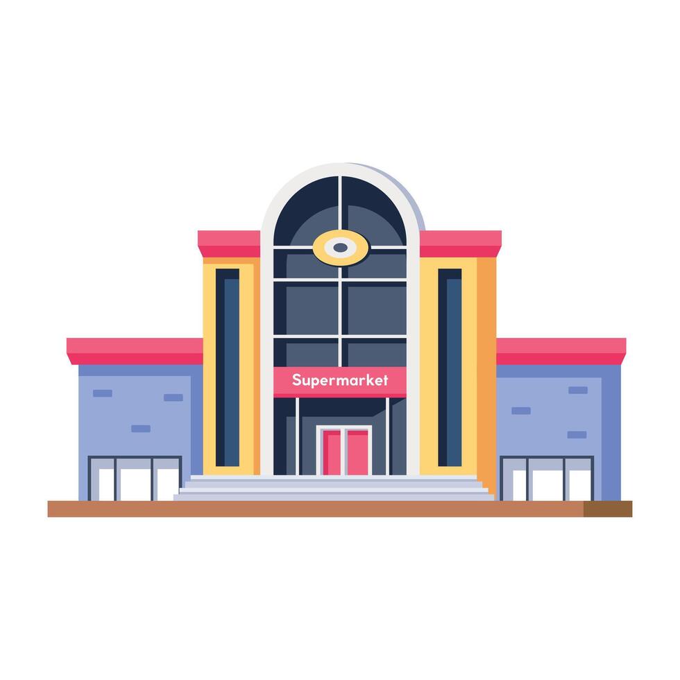 WebReady to use isometric icon of supermarket building vector