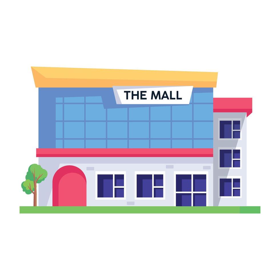 WebReady to use isometric icon of a mall vector