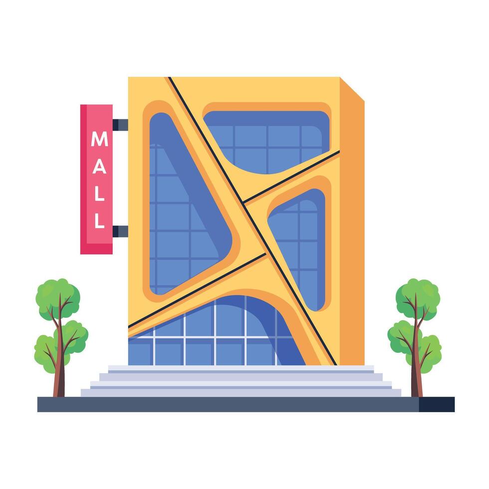 here an isometric icon of a shopping mall vector