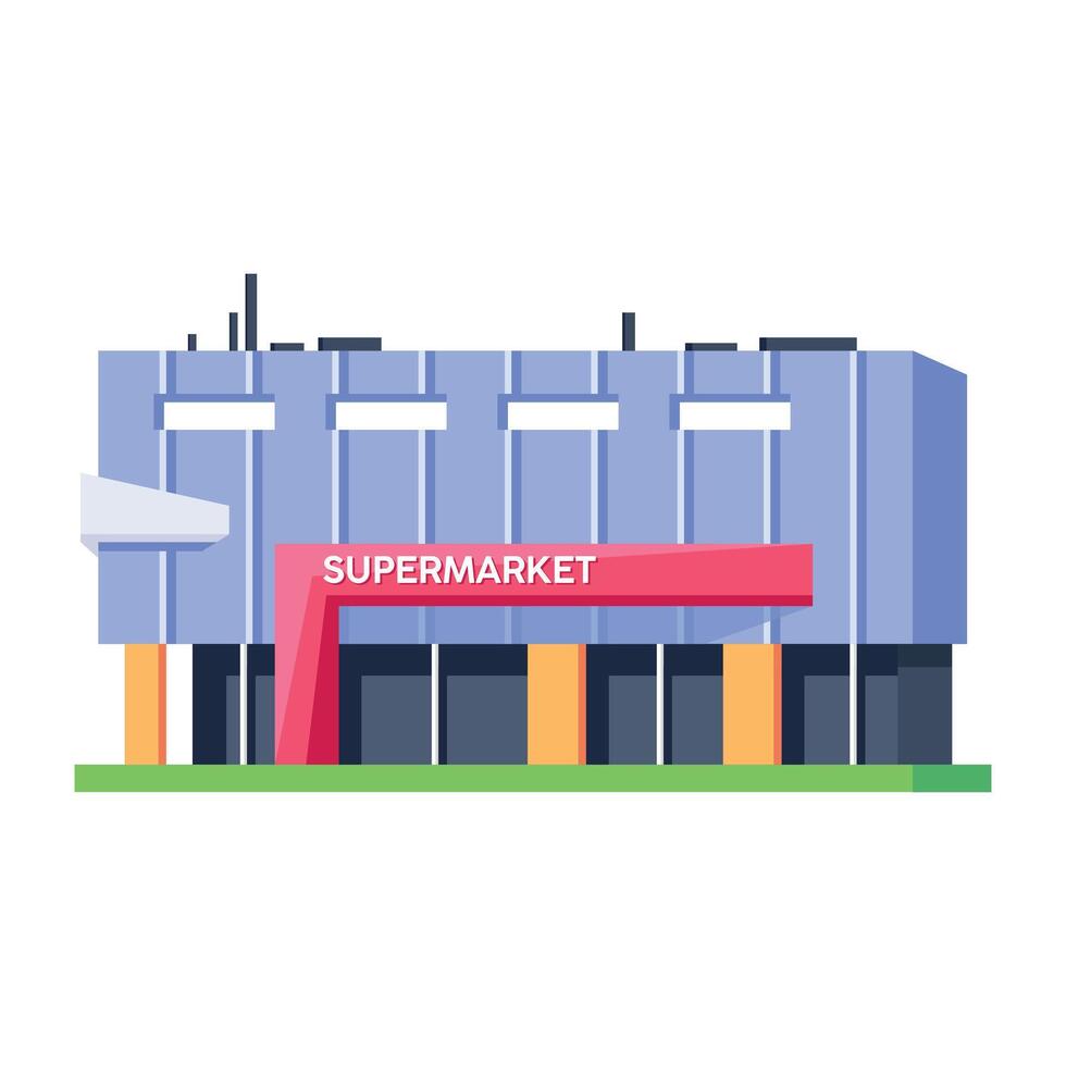 WebReady to use isometric icon of a supermarket vector