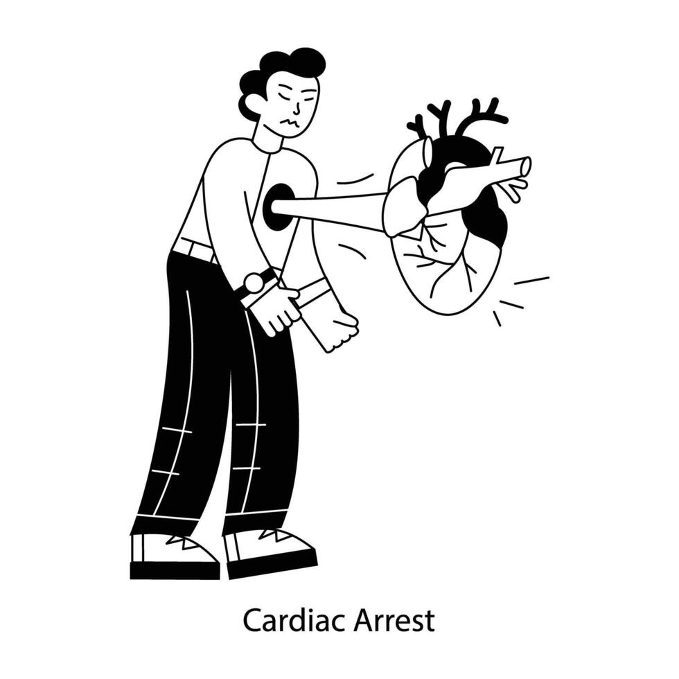 WebPremium outline mini illustration of cardiac arrest vector