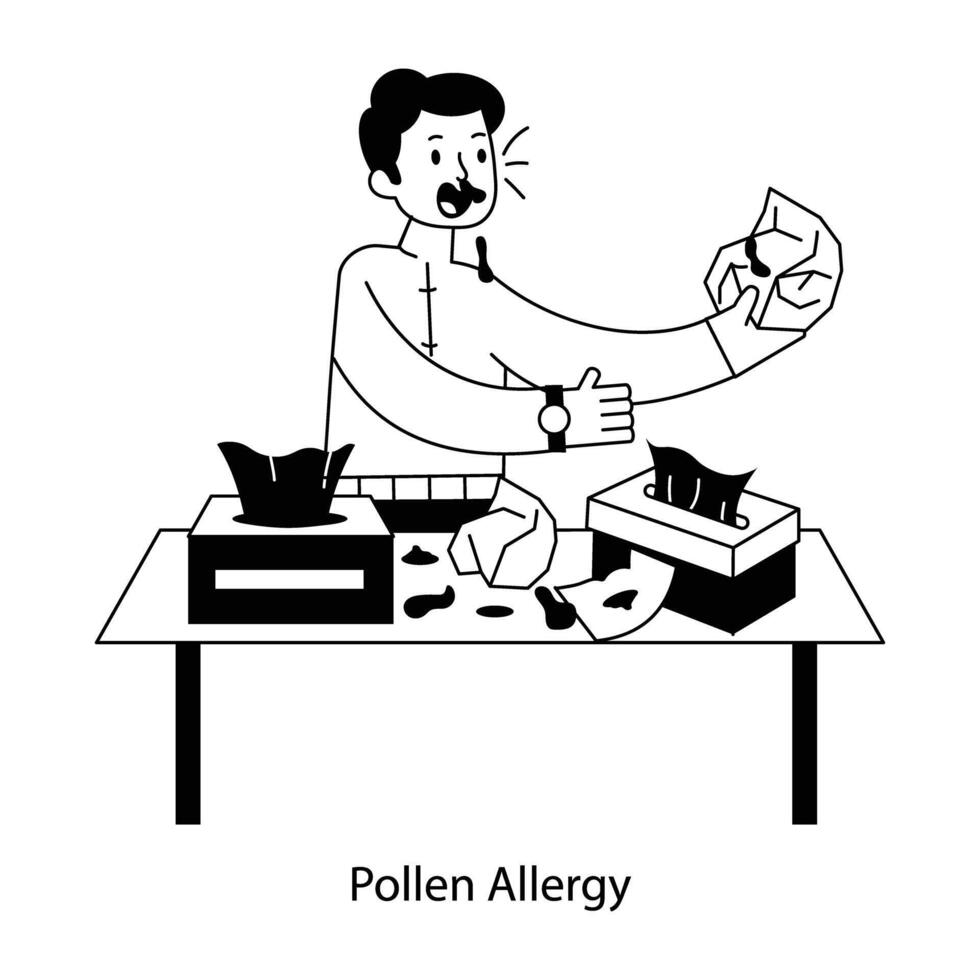 WebA line style mini illustration of pollen allergy vector