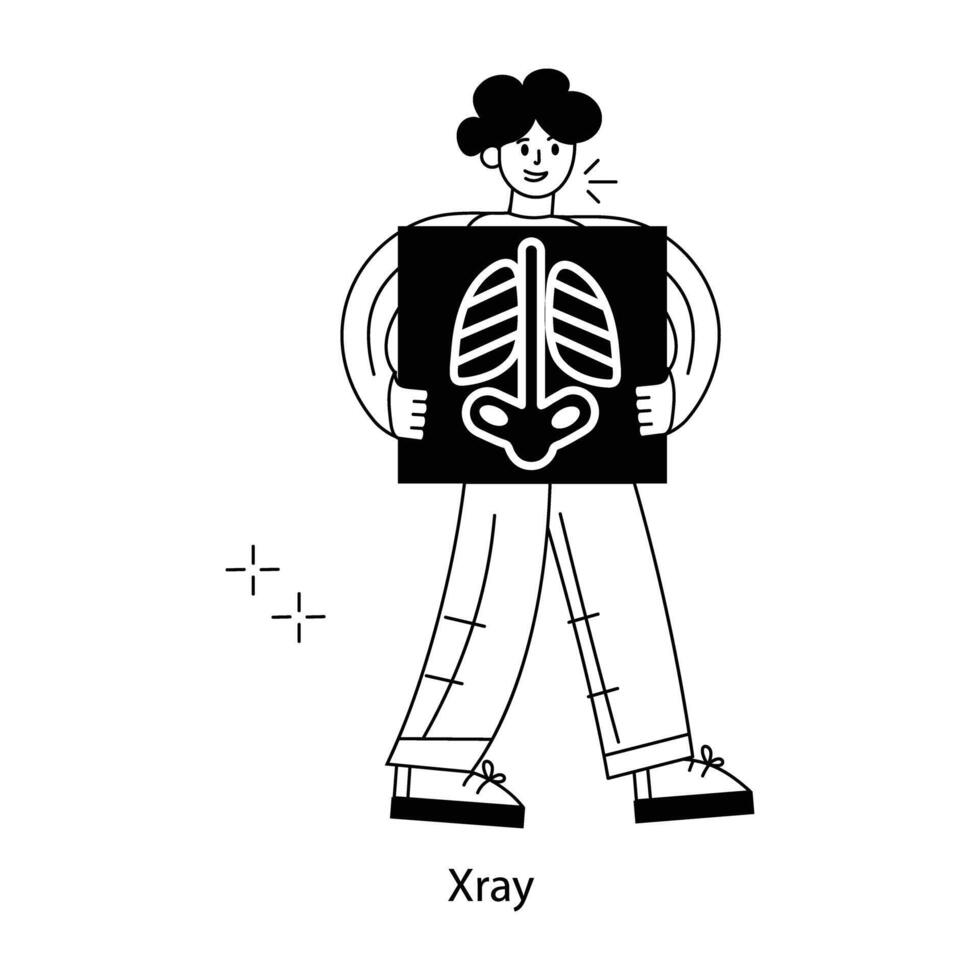 WebAn outline mini illustration of body xray vector