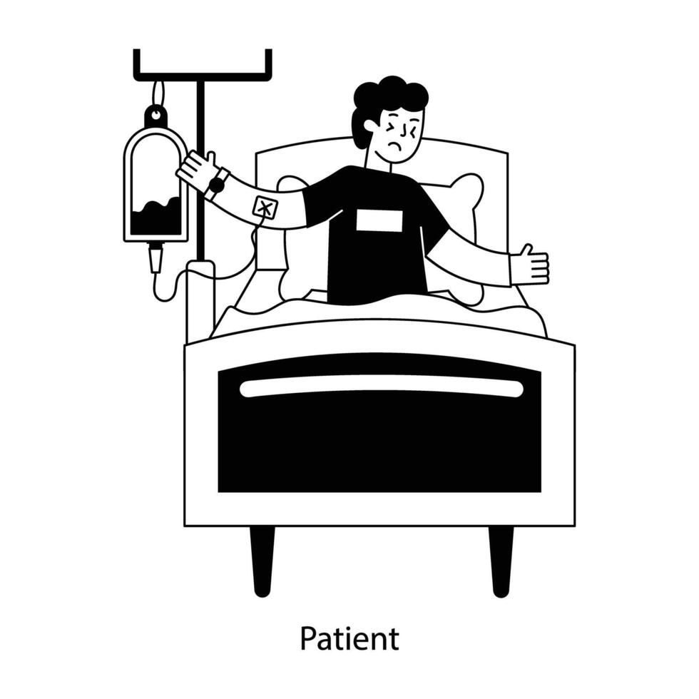 WebA line style mini illustration of patient vector