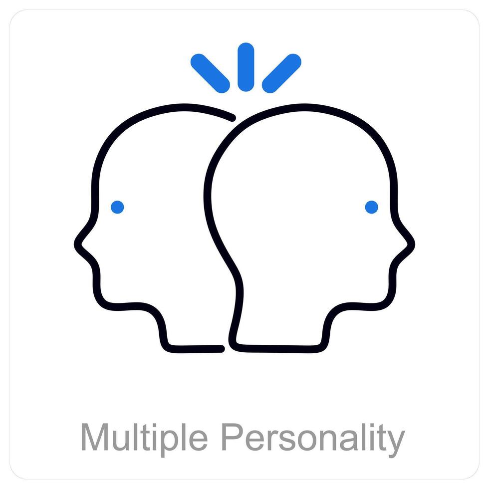 Multiple Personality and identity icon concept vector